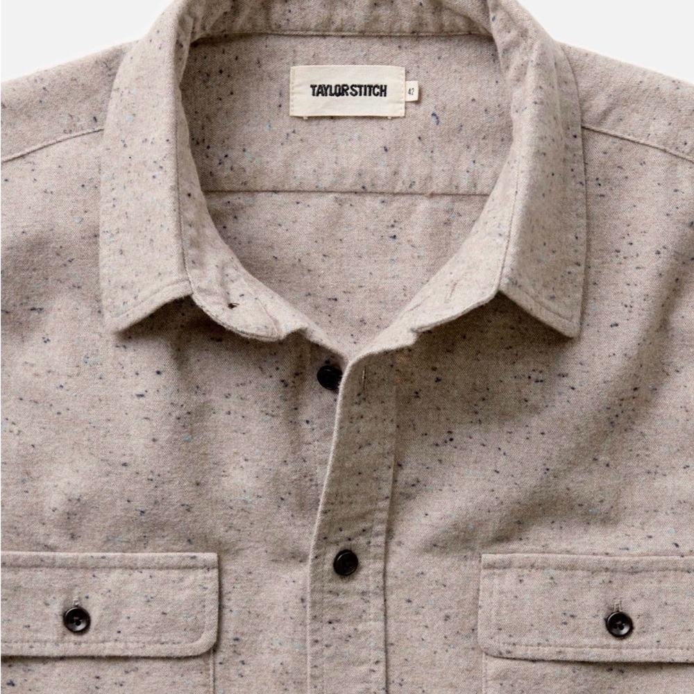 NWT Taylor Stitch Mens The Yosemite Shirt
in Oat Donegal Large 42 Limited Rare - Picture 7 of 10